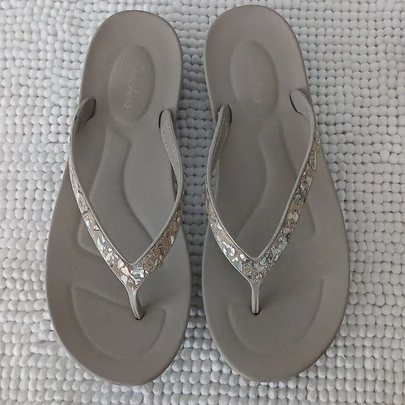 Skechers Taupe Beaded Women's Sandals - Picture 5 of 14